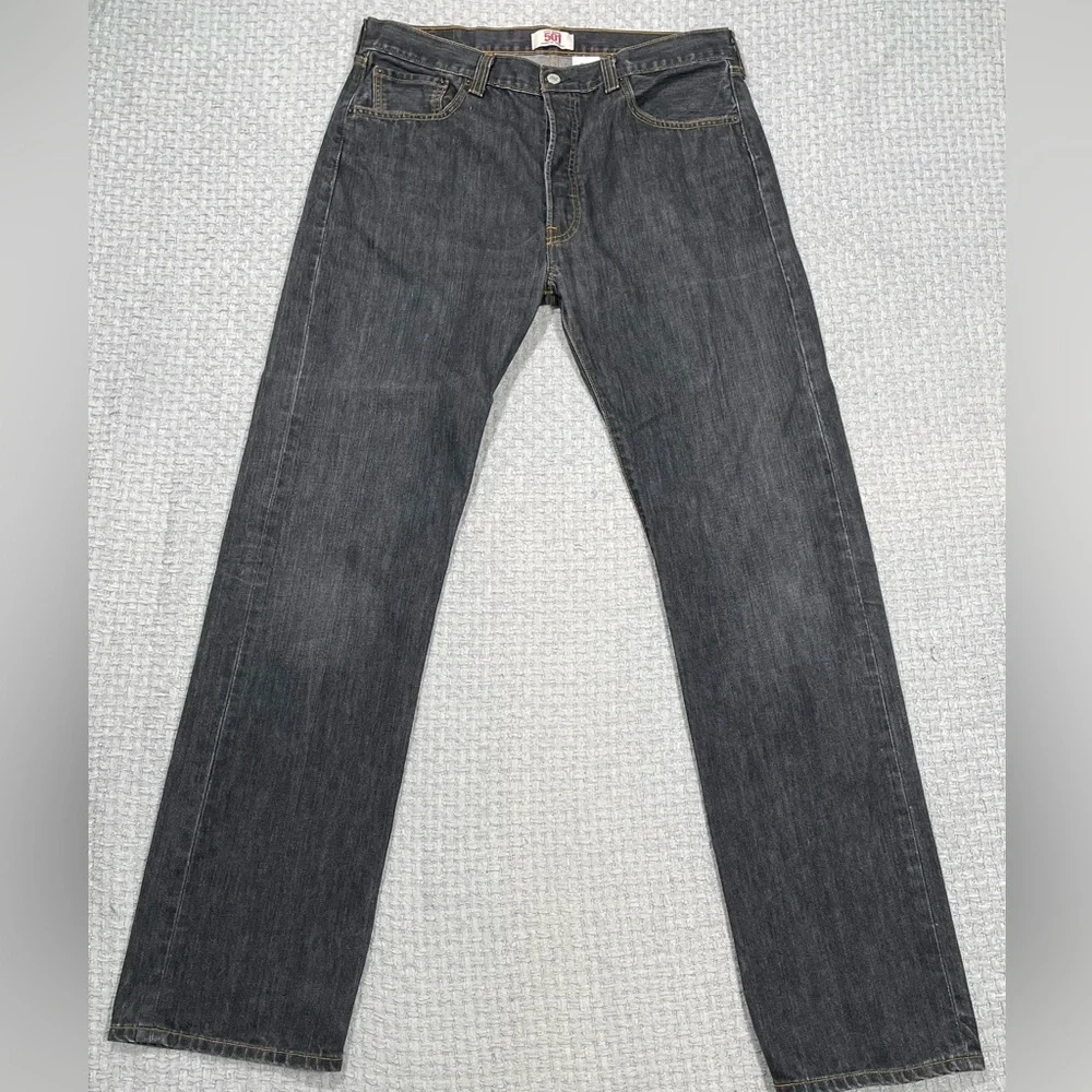 Men’s Levi’s 501 Straight Leg Button Fly 2009 Size 36x34 Gray/Black